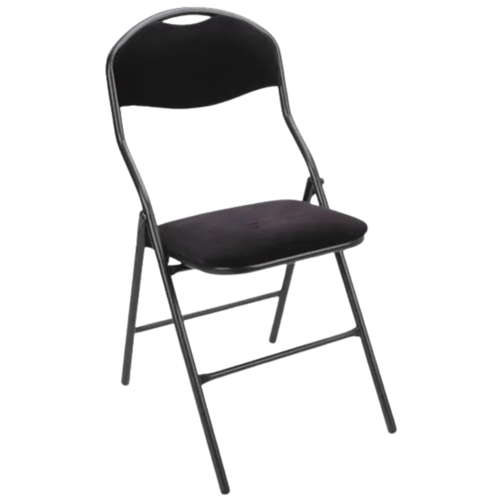 Chaise pliante Metafox | en velours noir