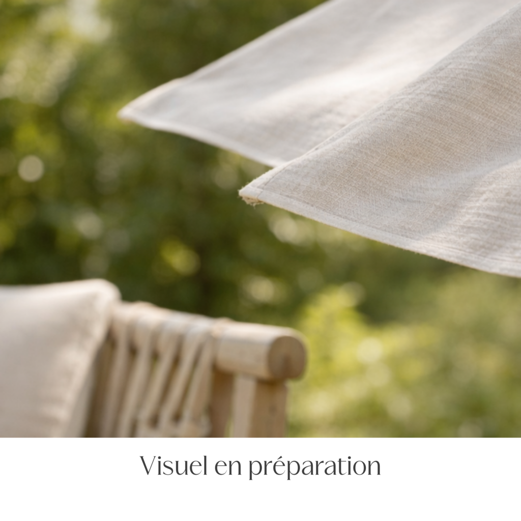 Parasol taupe | avec mat en bois | Ø 300