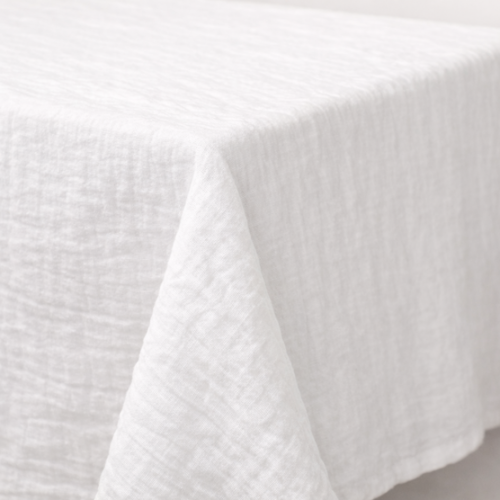 Nappe coton froissé blanc | 290 x 290 cm