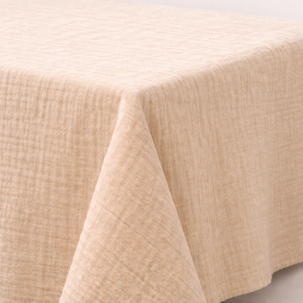 Nappe coton froissé lin | 290 x 290 cm