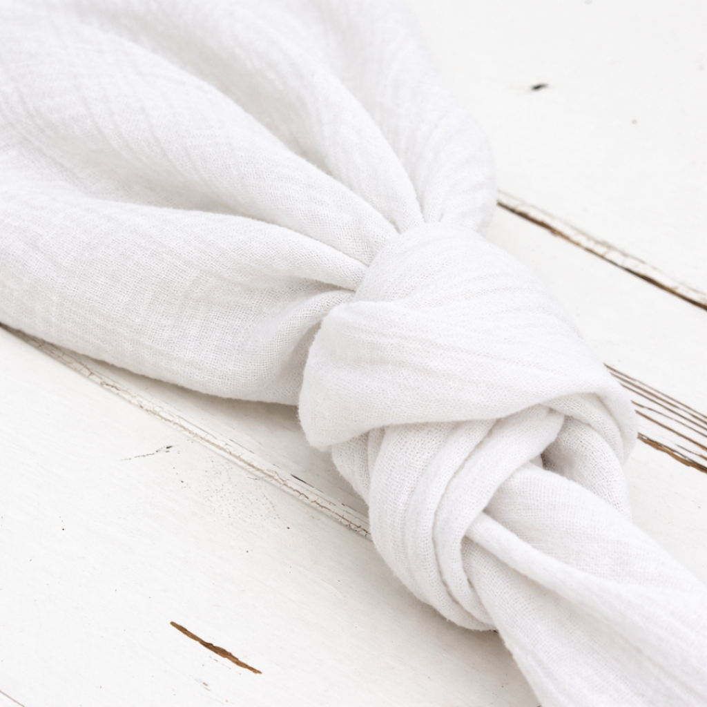 Serviette coton froissé blanc