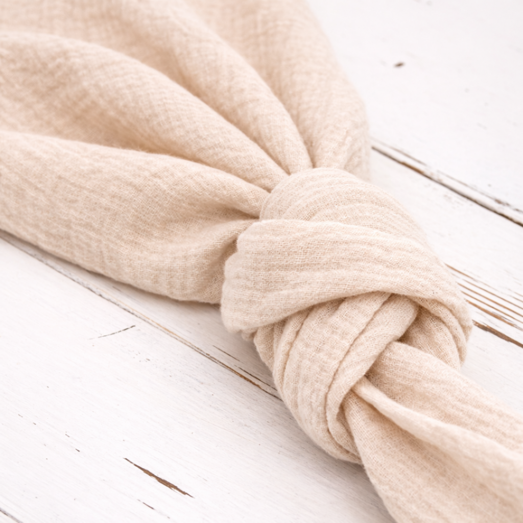 Serviette coton froissé lin