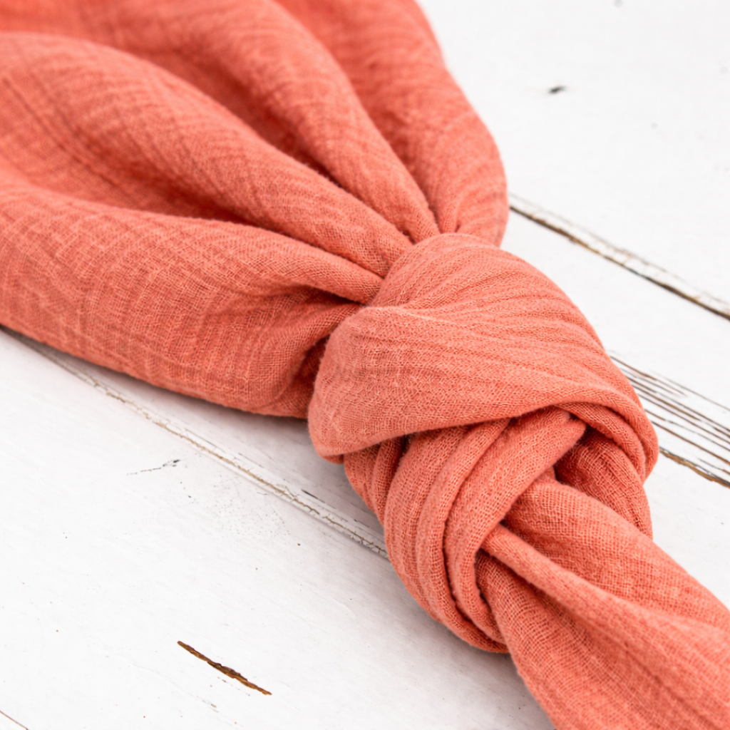 Serviette coton froissé terracota